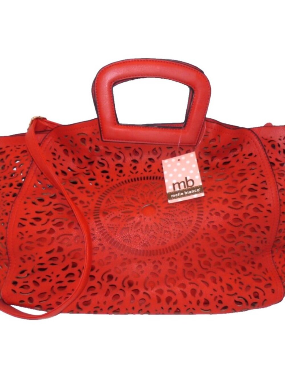 Melie Bianco Anthropologie M. Fredric red two piece tote handbag, purse NEW